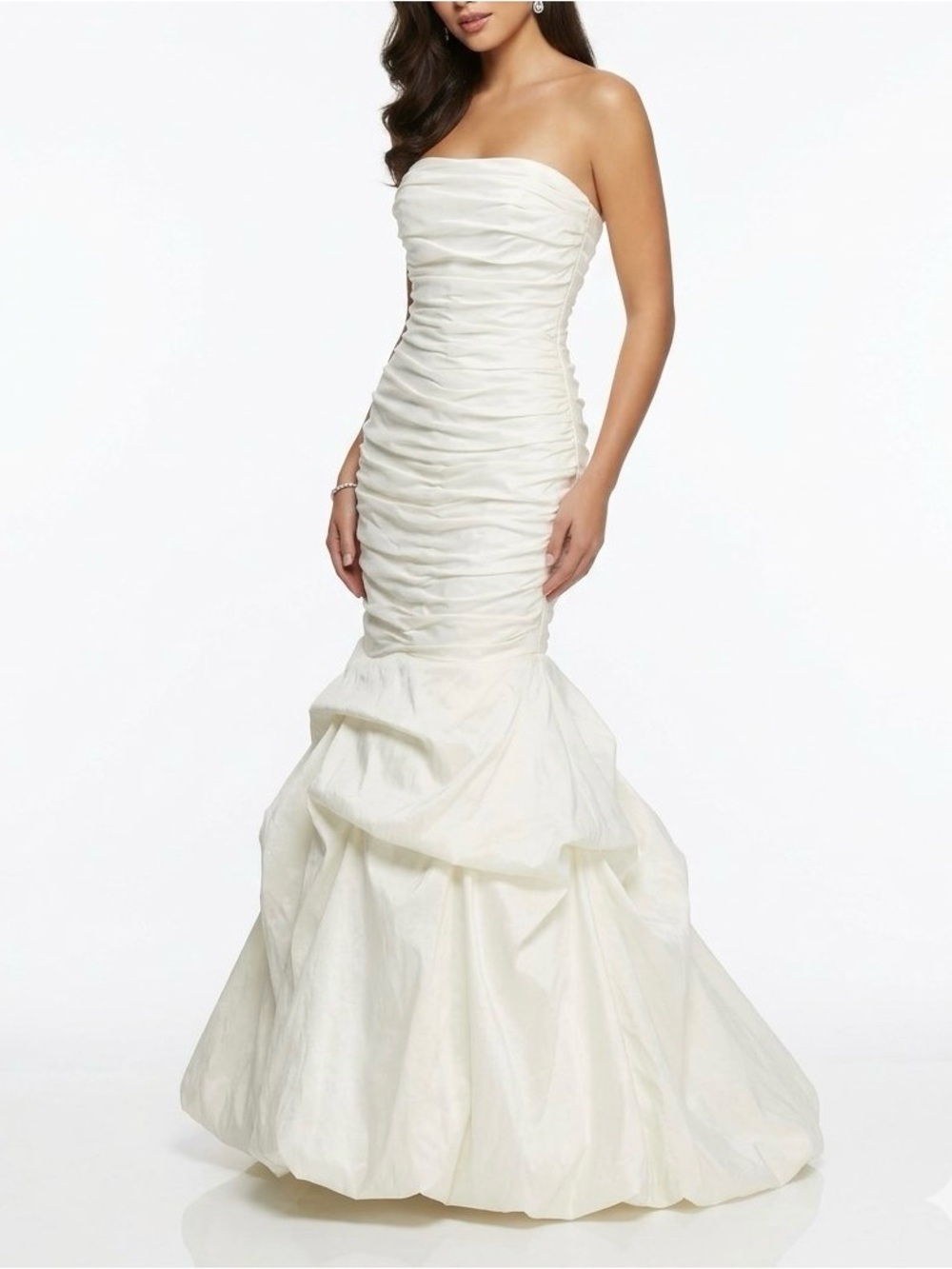 VTG Jessica McClintock Taffeta Ruched Mermaid Wedding Dress Gown 10 with Bolero
